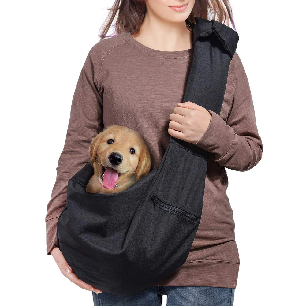 Comfy Hand Free Breathable Soft Knit with Front Pocket Adjustable Outdoor Travel Dog Cat Carrier Sling For Puppy Small Dogs Cats