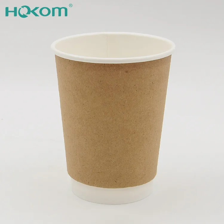 High quality custom double wall kraft paper coffee cup cups disposable