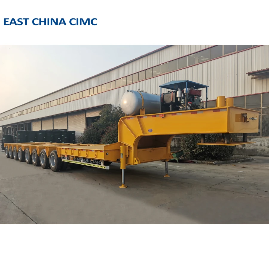 14 M 70 Ton 3 axle Detachable Goose-neck Low Bed Truck Trailer For Sale