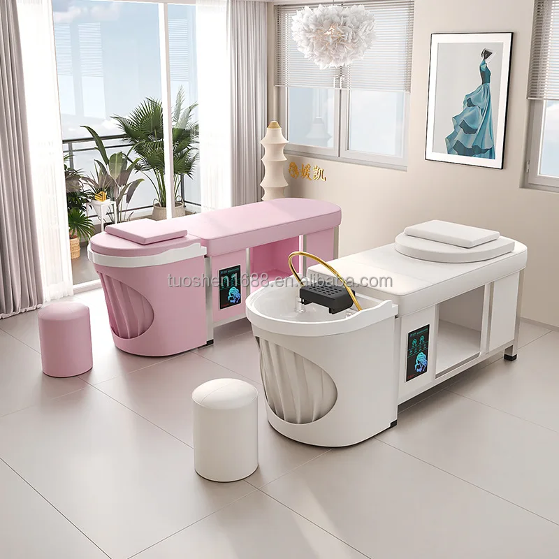 2024 new Head spa equipment beauty salon furniture thai hair washing steam bowl water circulating massage Shampoo bed