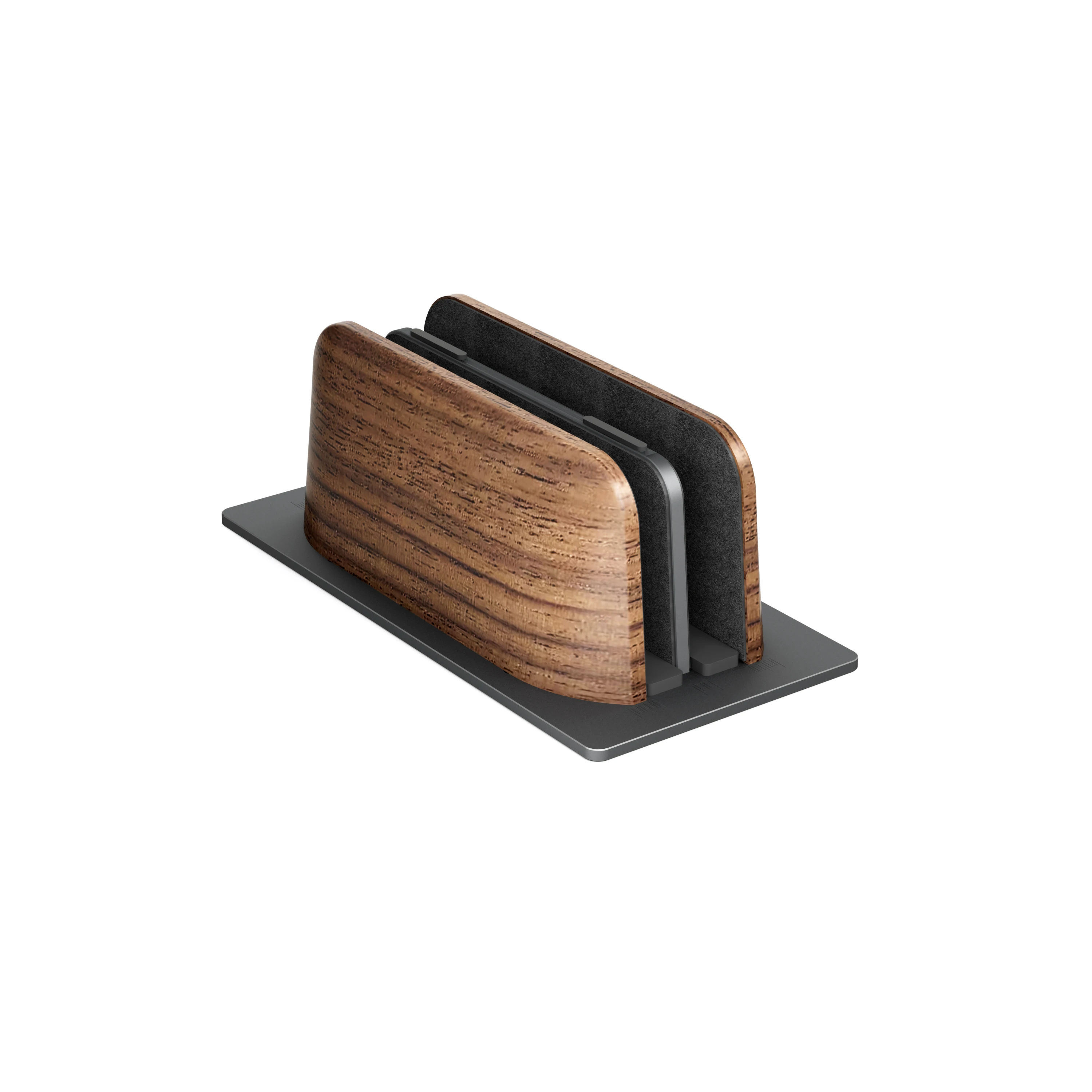 UPERGO computer accessories wooden laptop vertical stand holder double fixed bracket portable walnut phone ipad laptop stand