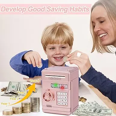 Refasy Piggy Bank Cash Coin Can ATM Bank Electronic Coin Money Bank for Kids-Hot Gift