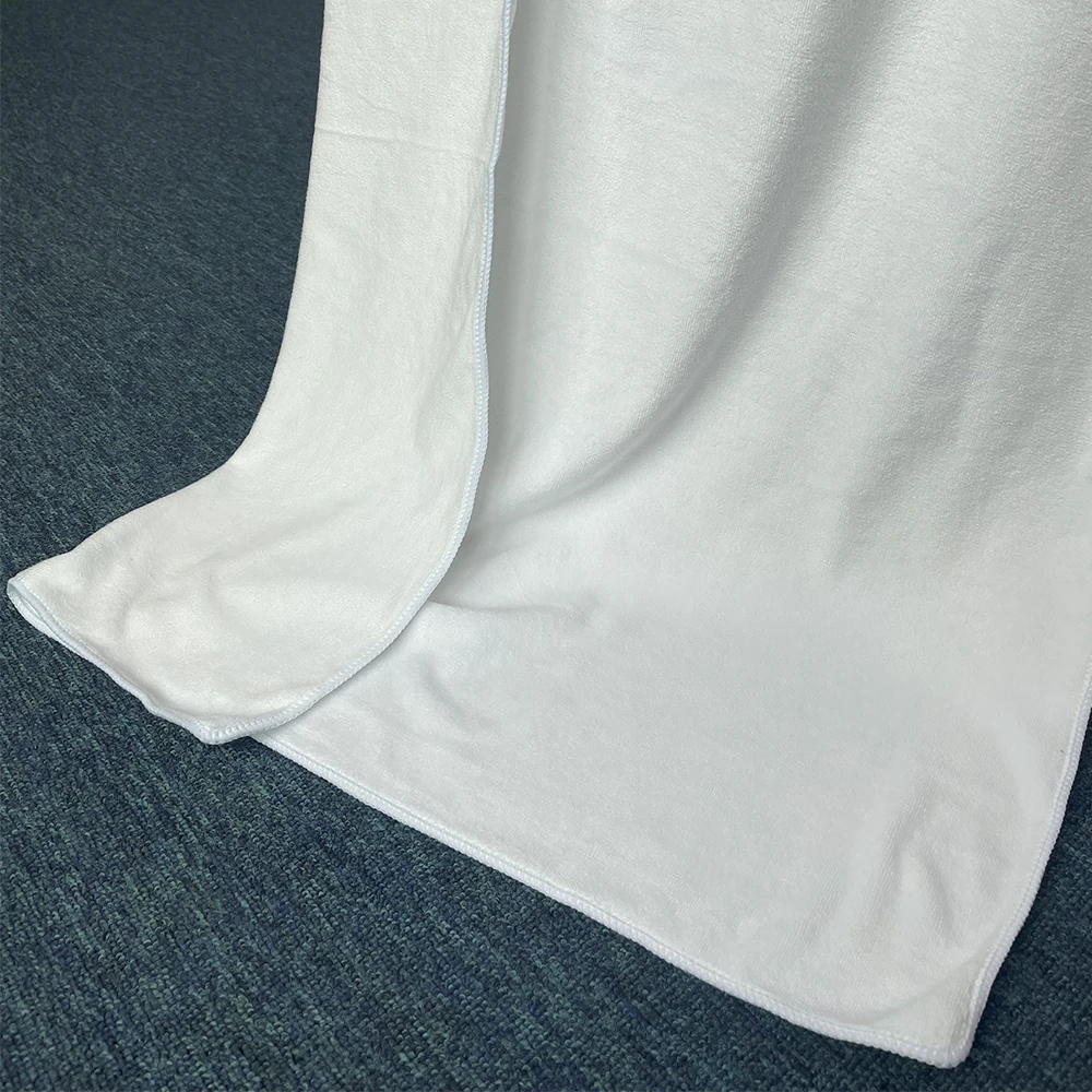 Subbank Factory Custom Printed Reusable White Polyester Microfiber Bath Towel Wholesale Sublimation Blank Bathroom Towels
