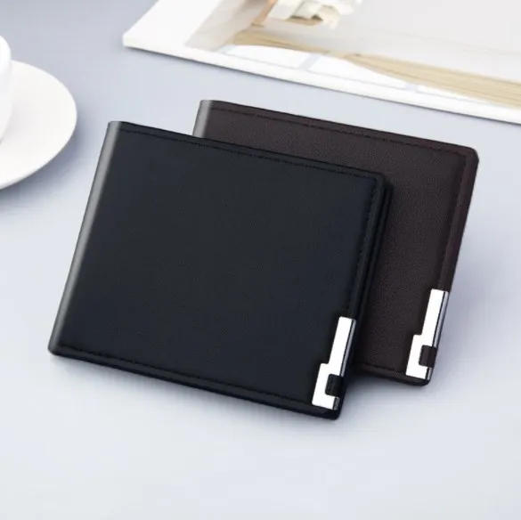 Stock PU Short Retro Wallet Custom Logo Travel Minimalist Korea Style Wallet Leather Wallet For Men