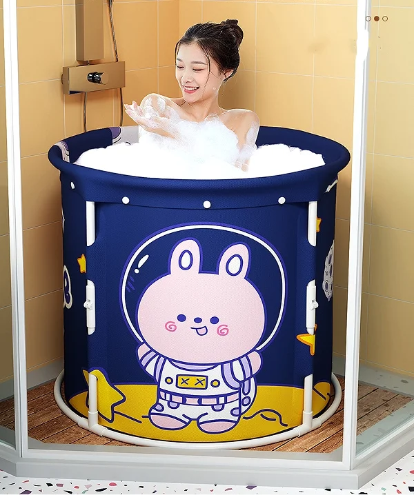 Comfortable 80cm Freestanding Adults Spa Bathtub Portable Foldable Ice Bath Tub for Bathing Pleasure