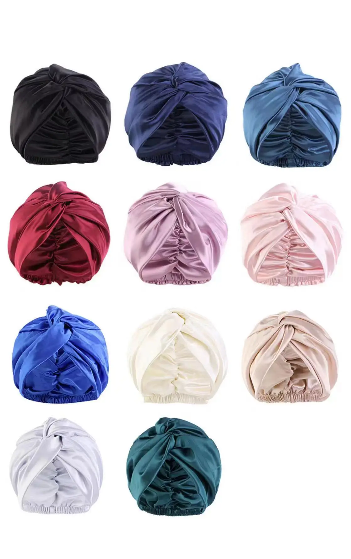 private label satin bonnets wholesale color custom bonnet double layer silk bonnet