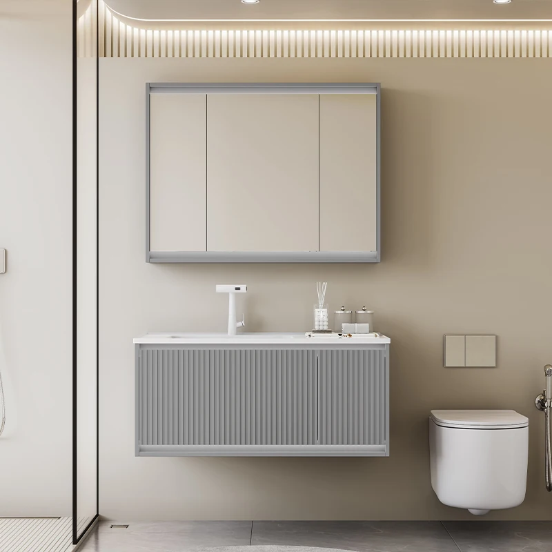 Wholesale Customized Size Hot Style Bathroom Cabinet Premium Vanity in Stock Bathroom Vanity With Sink and Mirror Set