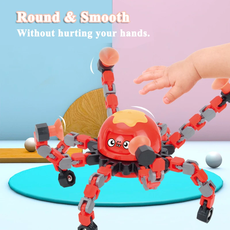 Juguetes Para Los Ninos Funny Octopus Interesting Face Changing Stress Relief DIY Mechanical Spinner Fidget Toys