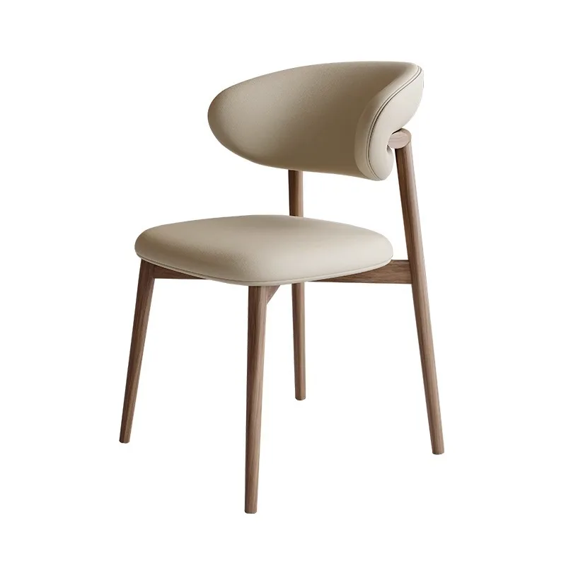 2024 Nordic Modern Solid Wood Dining Chair with PU Leather Leisure Living Room Hotel/Restaurant Bar Kitchen Use-Model hu-2-004