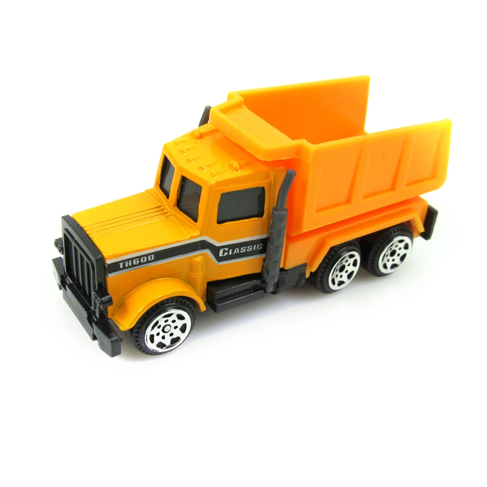 
16 pieces Mini Alloy Construction Vehicle Engineering Car Tractor Dump Truck Model Vehicles with Traffic Sign 