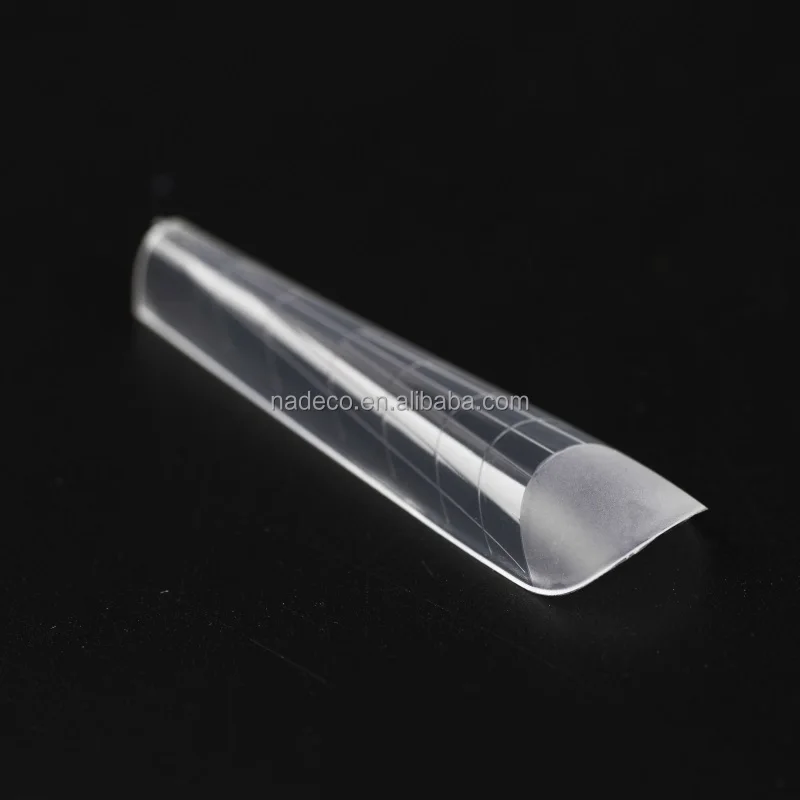 XXL COFFIN SQUARE STILETTO with matte part Dual System Nail Form  DEEP C-curve Straight Side ABS Nail Tips