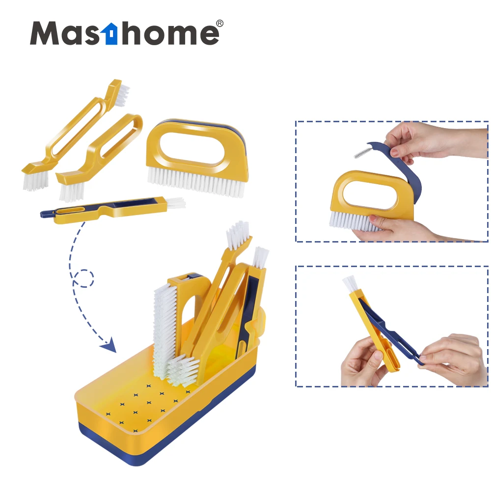 Eco-Friendly Material Plastic Household Kitchen and Bathroom Laundry Cleaning Brush set Floor Cleaning Brush