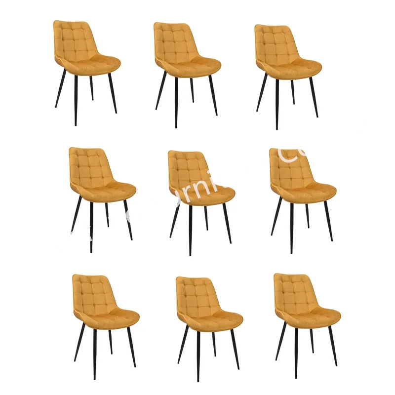 Modern Restaurant Black Stainless Steel Leg Lounge Lazy Sofa Comfortable Chair Dining Chairs And Round Tables