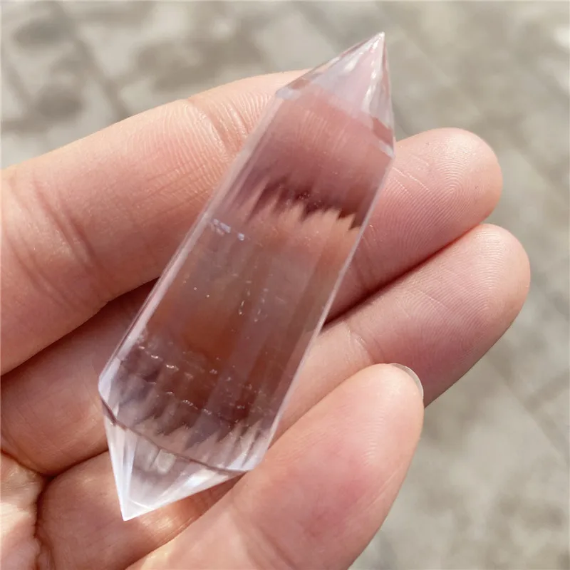 
Wholesale High Quality Healing 24 Faceted Clear Quartz Double Point White Crystal Wand For Decoration 