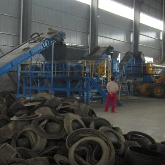used tire cutting machine tyre crushing equipment rubber production line tyre shredding machine manufacturer