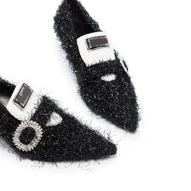 Pumps Black Kitten Heels Custom Fur Pump Women Shoes With Thin Heel