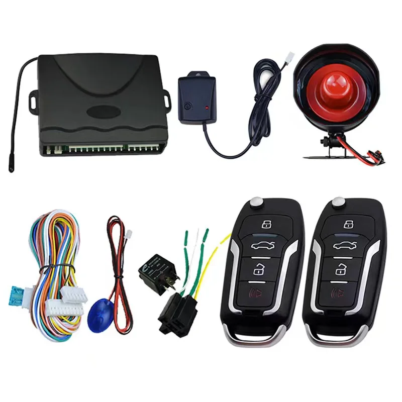 Factory wholesale 12V Universal Car Auto Burglar Alarm Protection Security System Remote Control Door Lock Vehicle