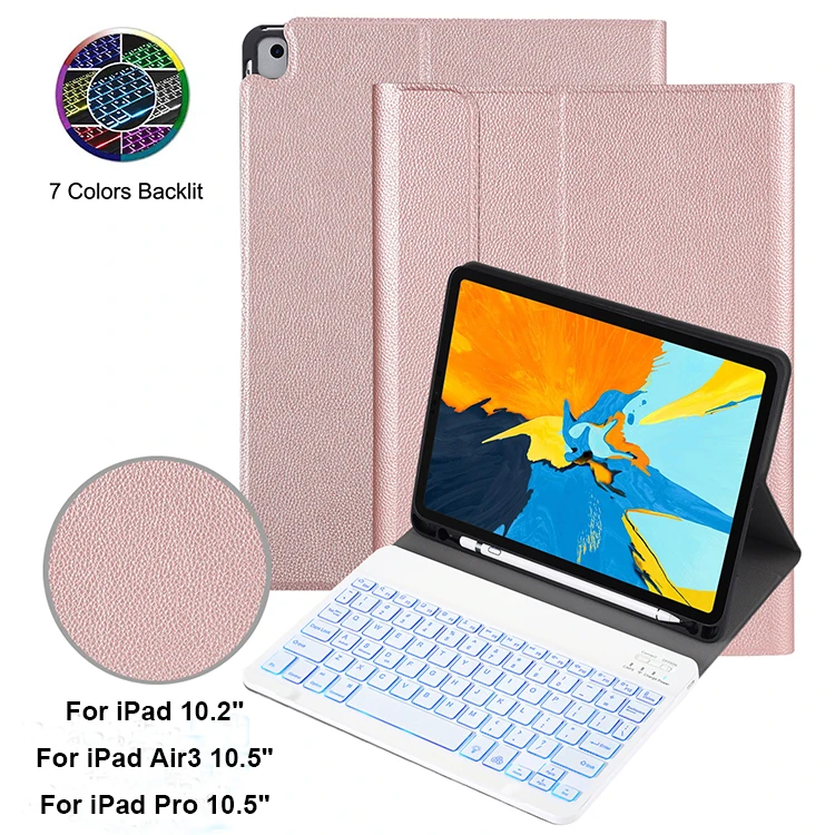 For iPad 8th Generation Keyboard Case 2020 10.2 Inch 7th Generation Air 3 Pro 10.5 Compatible With 7 Color Backlit