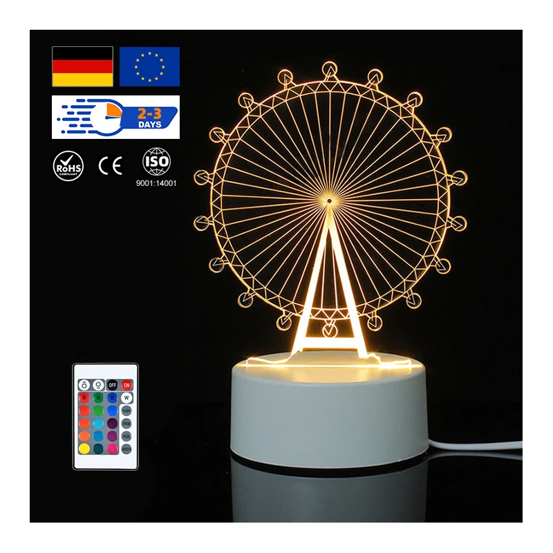 Акриловая Светодиодная лампа с 3d иллюзией, креативный осветительный прибор под заказ в стиле аниме, Рождественское украшение для детской комнаты, светодиодный ночник