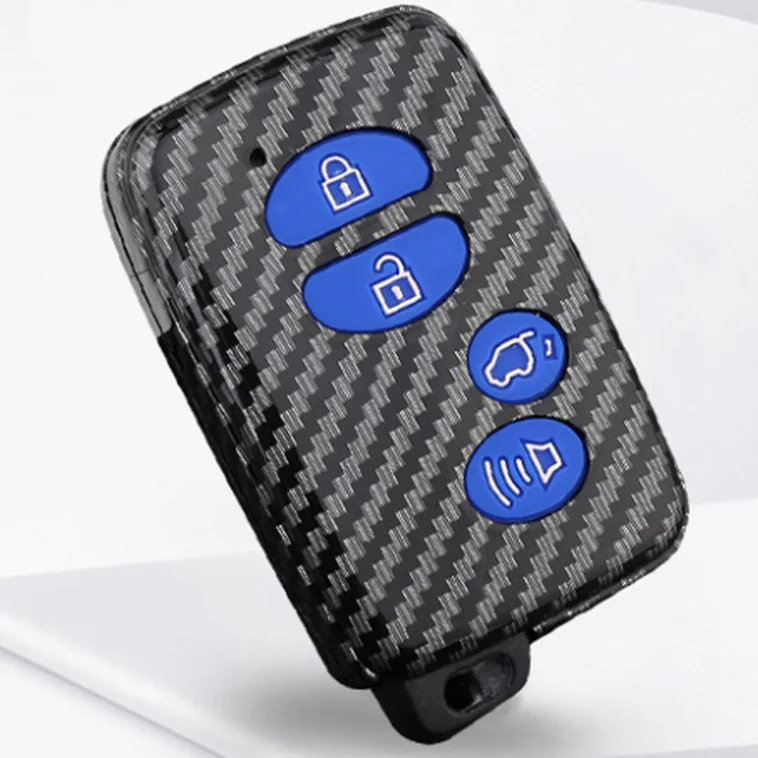 Carbon fiber Smart Key Remote Fob Battery Replacement Silicone Rubber Protective Cover For Toyota Prius
