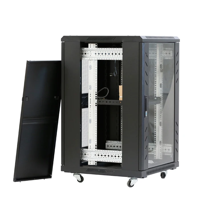 floor standing black standard 19 inch studio server rack 18u