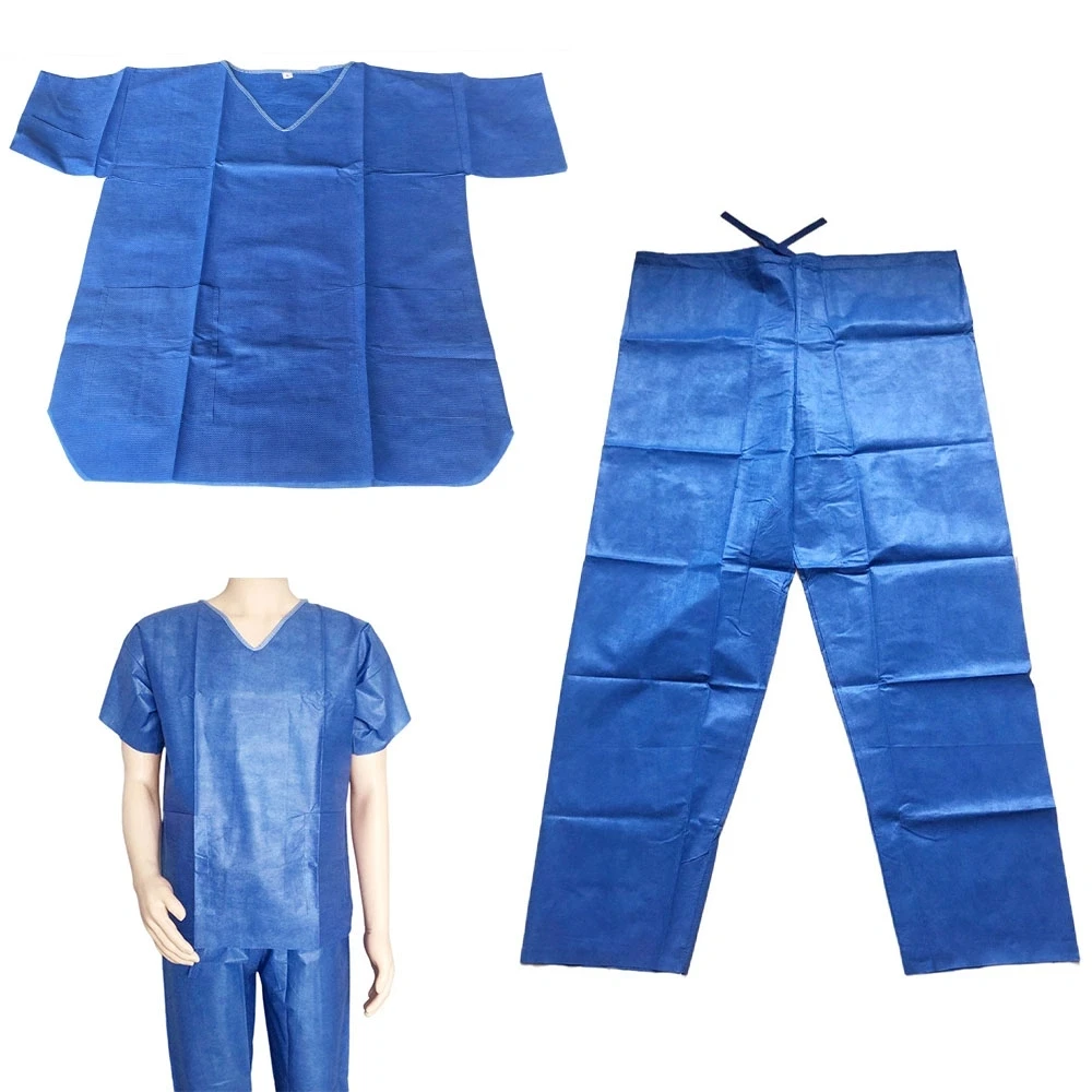 Factory Supplier Fashionable Pink SMS Material Disposable Scrub Suit Women Uniforms Suit