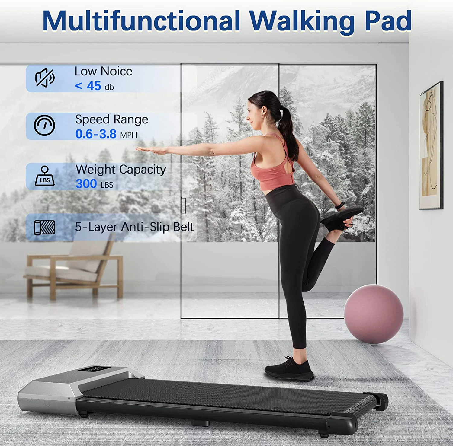 (Factory Direct Supply) MAIBUFIT  Walking Pad, 2 in 1 Under Desk Treadmill, Walking Pad Treadmill Under Desk remote control