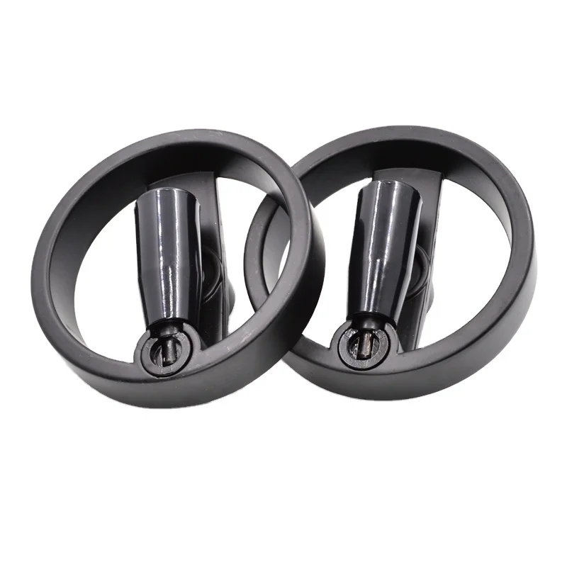 Nylon double spoke CNC machine handwheel with folding handle aluminium alloy hand wheel