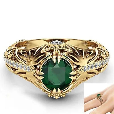 2019  green stone gold 14k   Ring