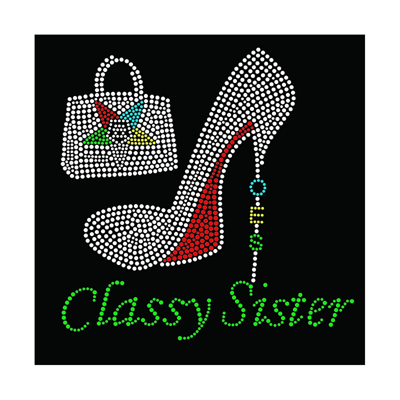 Wholesale Bling OES Shoes Rhinestone Transfer Custom OES Shoes Hotfix Stones Designs Iron on For t shirt