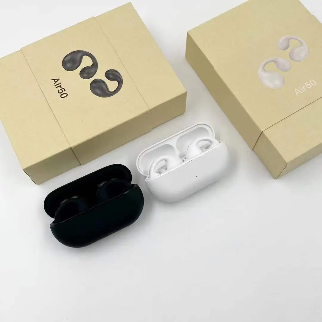 2023 Wireless Ear Clip Earbuds Bone Conduction Earphones Headphones Hifi Sound Ear Ring Style Waterproof Air50 Sports Headset