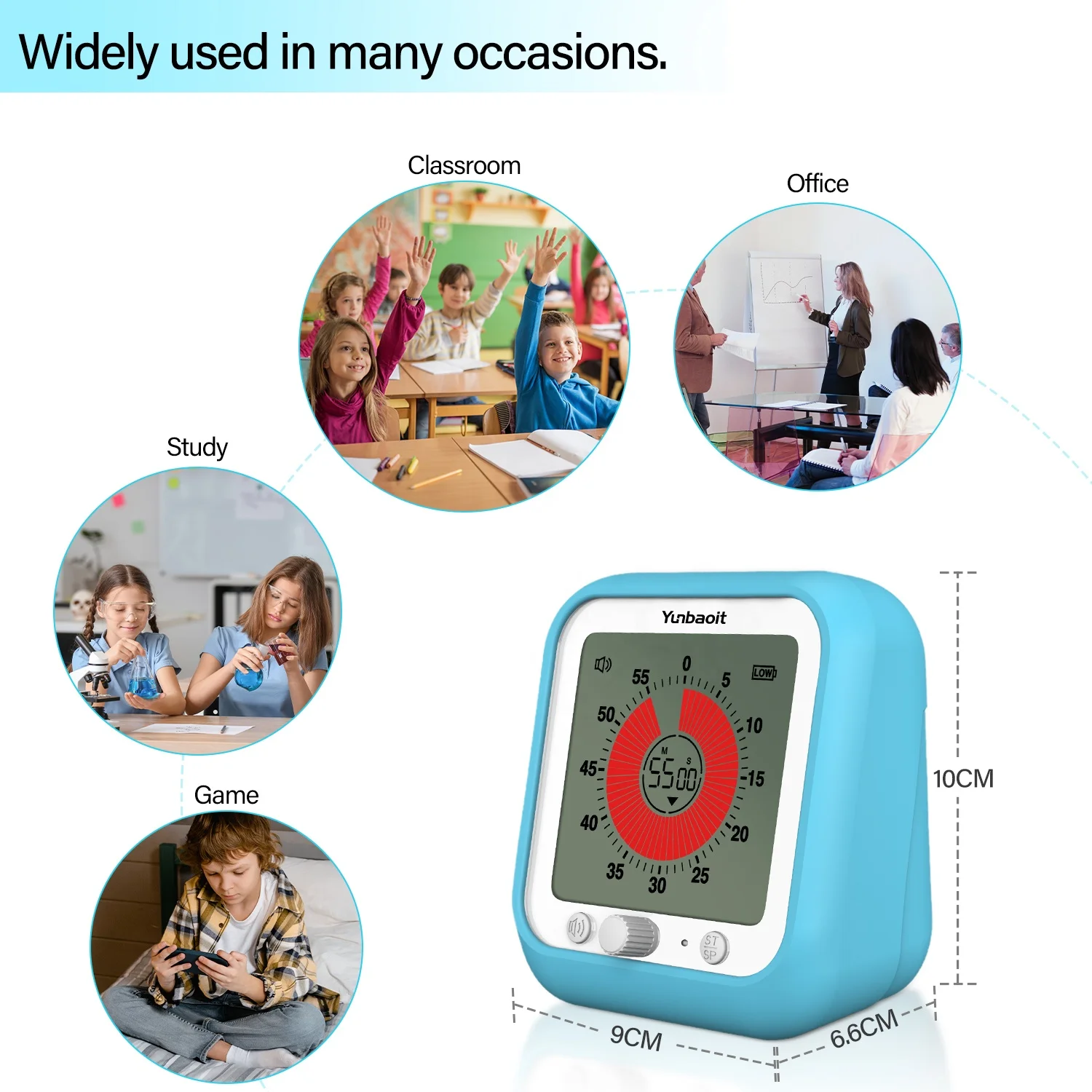 Новый светодиодный экран Yunbaoit, цифровой визуальный таймер для детей или учителей, бесшумный визуальный таймер для малышей, оптовая продажа, таймер быстрой доставки