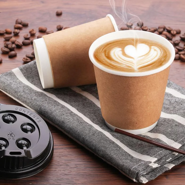  China hot 4oz 8oz 12oz paper cup custom double wall coffee sleeve with logo disposable