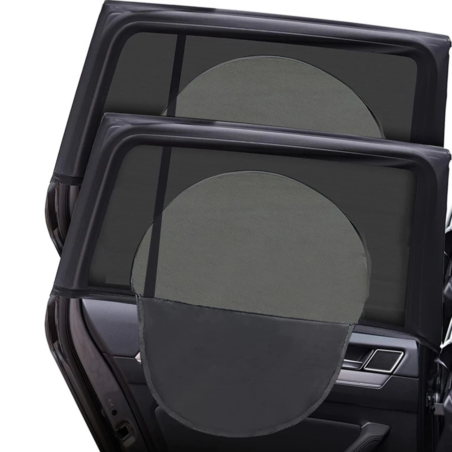 High Quality 2PCS Nylon Auto Car SUV Universal Front Back Side Window Sun Shade Screen Mosquito Repellent