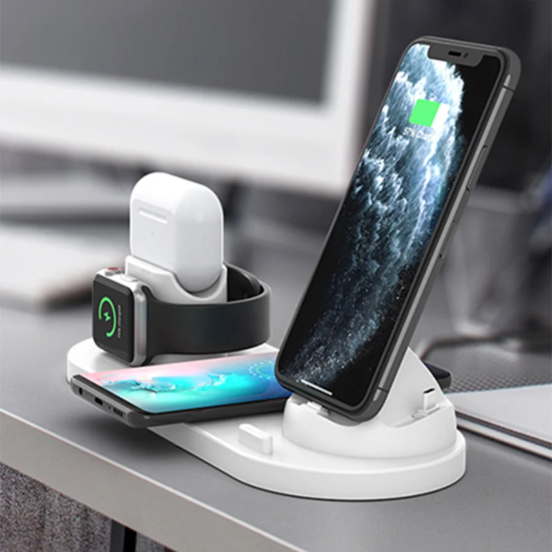  Беспроводные зарядные устройства для apple watch 4 в 1 зарядная станция iPhone/Micro/Typec док-станция