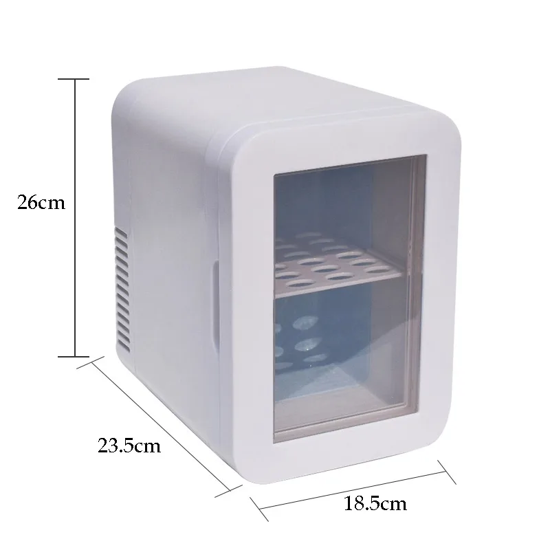4L/6 Cans AC/DC Skincare Fridge Portable Cooler and Warmer Small Refigerador Transparent Door for Bedroom Beauty