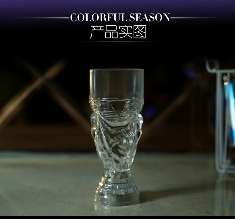 2022 Qatar World Cup Hercules  Trophy Luminous  Football Cup New Water Sensing Plastic Fans Cheering Wine Beer Cup