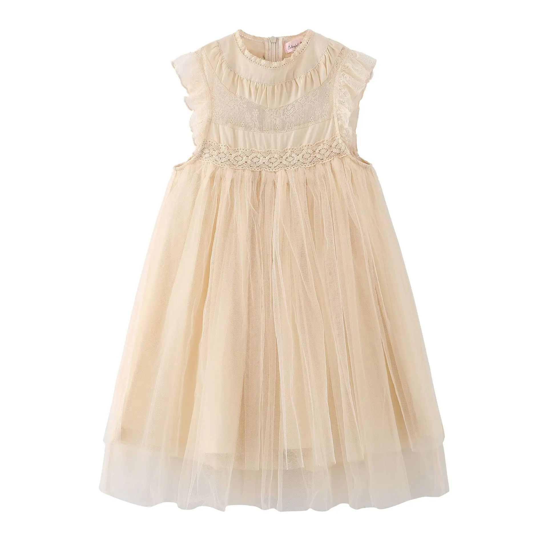 Fashion sleeveless flower girls dresses for wedding christmas baby dress girls 5 years elegant party dresses for 3 year old girl
