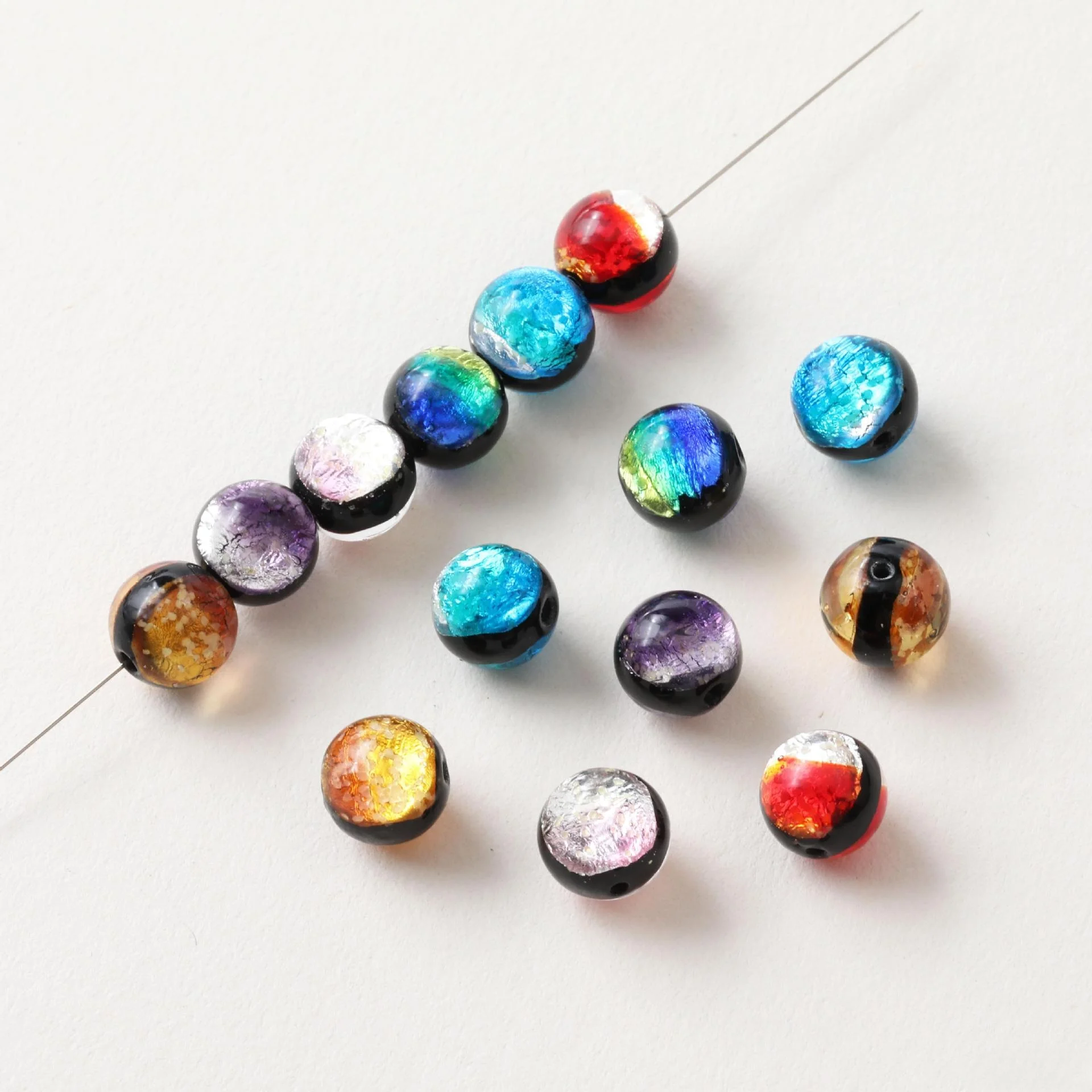 Luminous 10mm Amber Loose Beads Semi-Finished DIY Jewelry Necklace Accessories Material Crystal Lampwork & Glass Beads