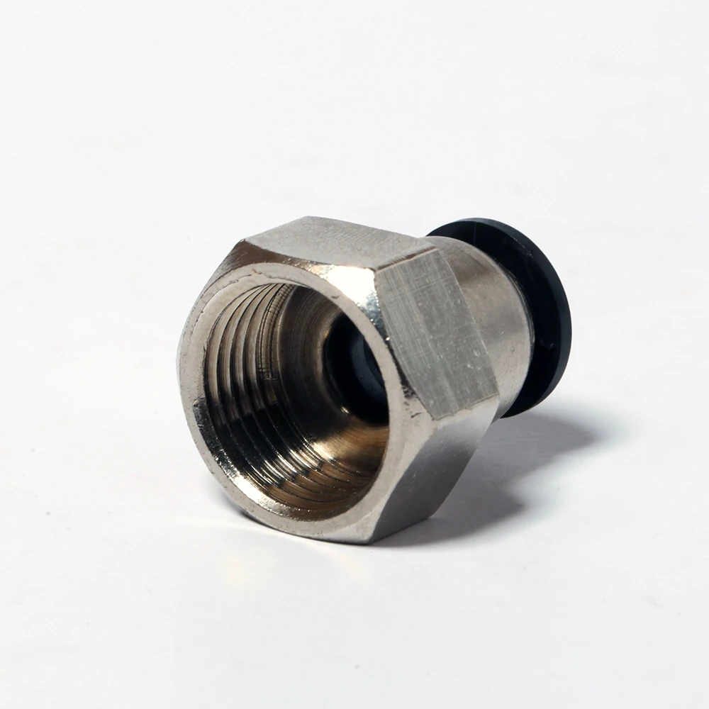 HPCF10-01 pneumatic fittings brass nickeling female thread straight connector push in fittings CHINA WENZHOU  FACTORY
