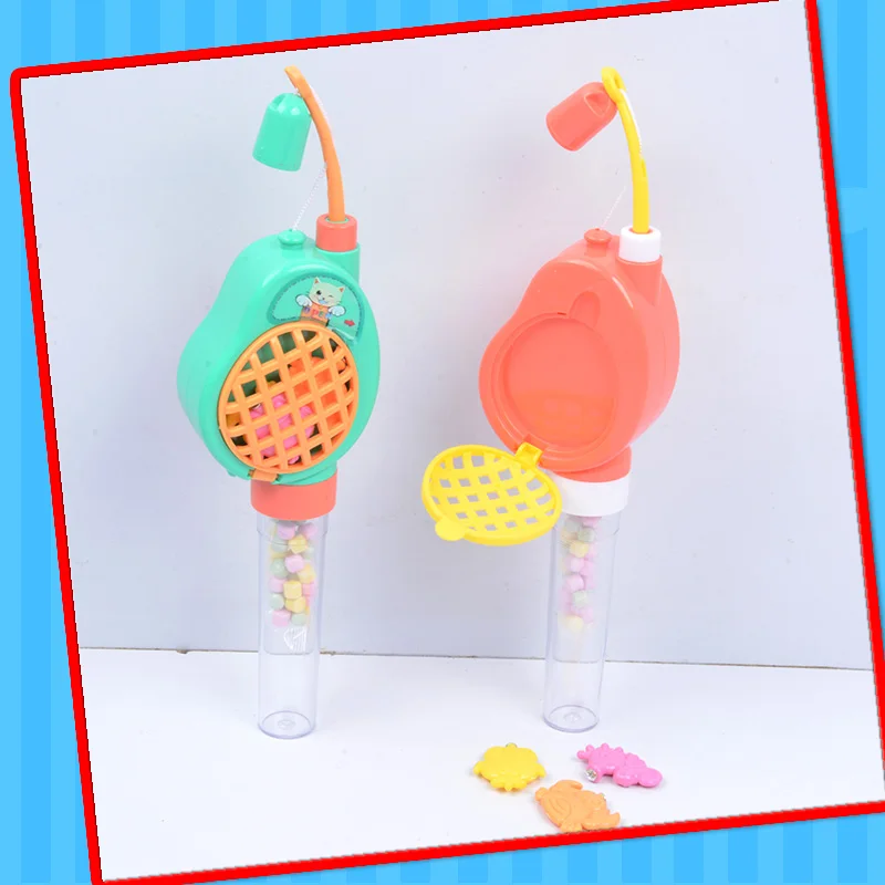 Hot selling cheap plastic fishing toy candy  fishing rod toy for kids play