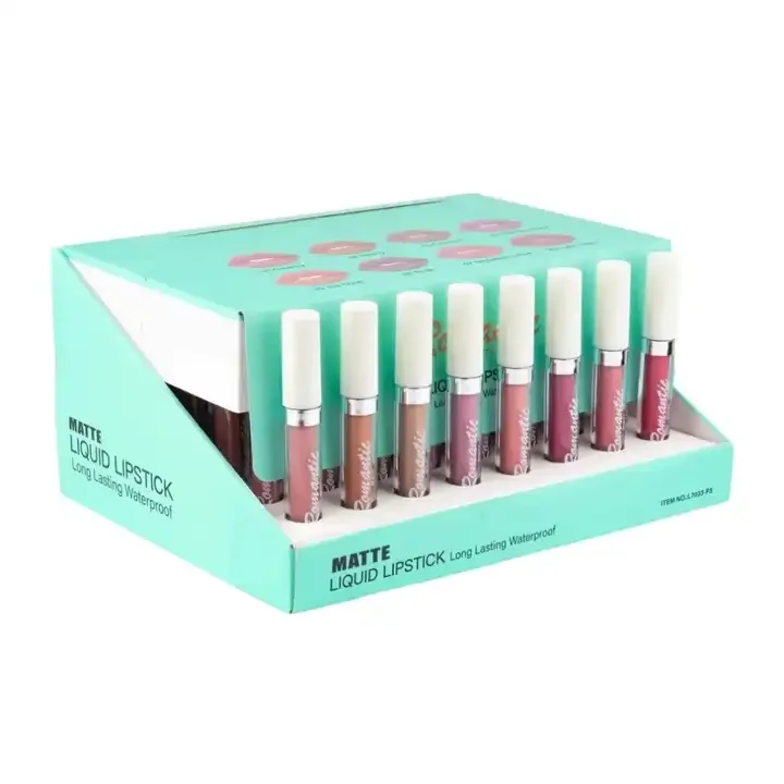 Shop pop cardboard countertop stationery series pencils lipstick display rack small PDQ paper pen display box with LCD screen