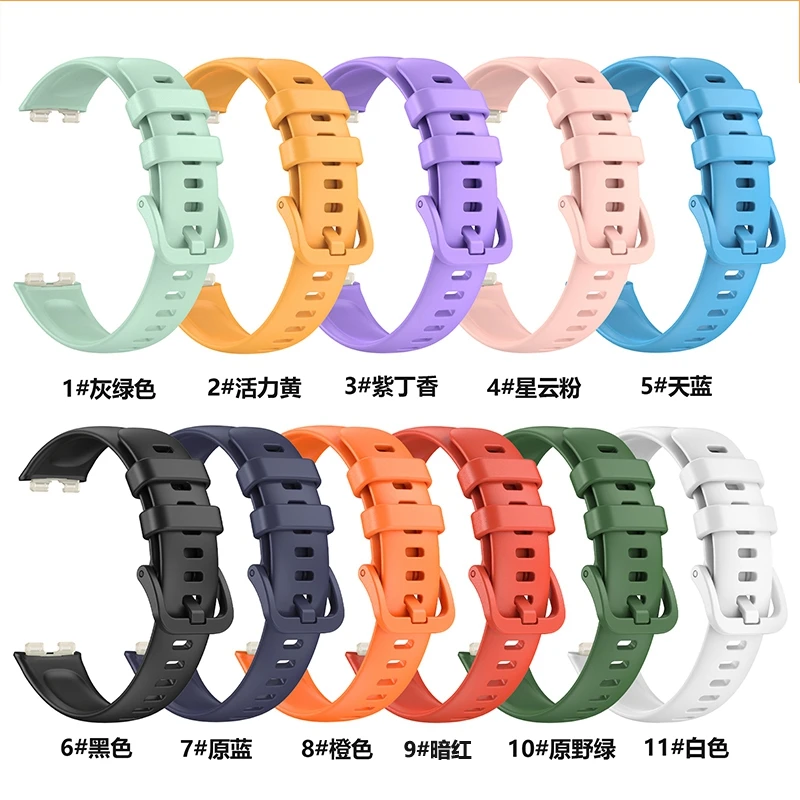 Kingsmax New arrival Soft Silicone Sport Watch Band for Huawei Band 8 Rubber Bands Breathable Adjustable Wristband Strap