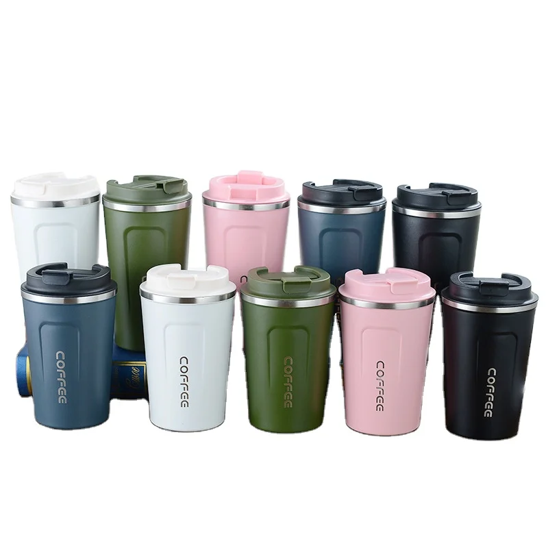 Food grade Printed Logo Vacuum Insulated Double Wall SS304 stainless steel car coffee cup