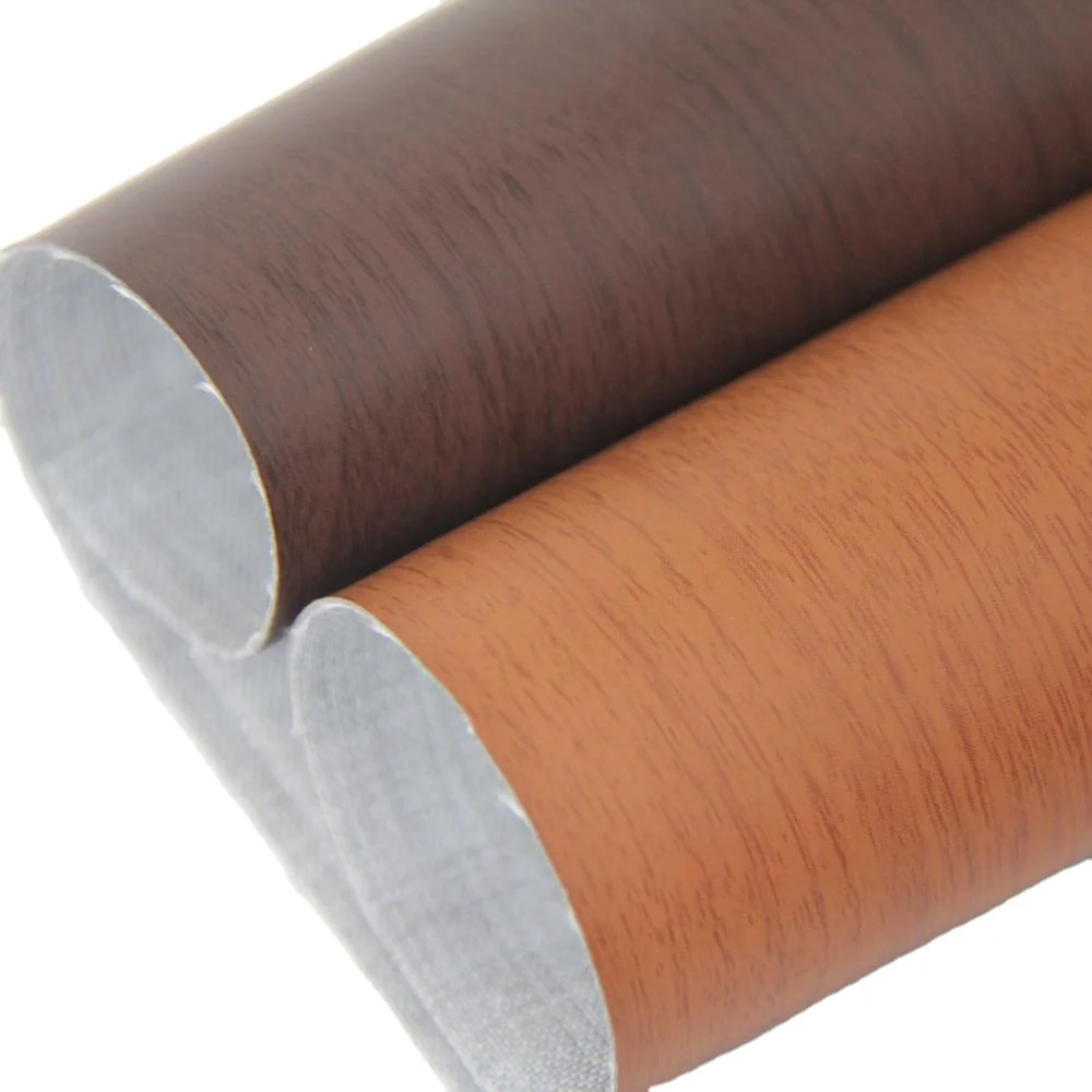 Wood grain PU leather printed PU leather furniture leather material for sofa