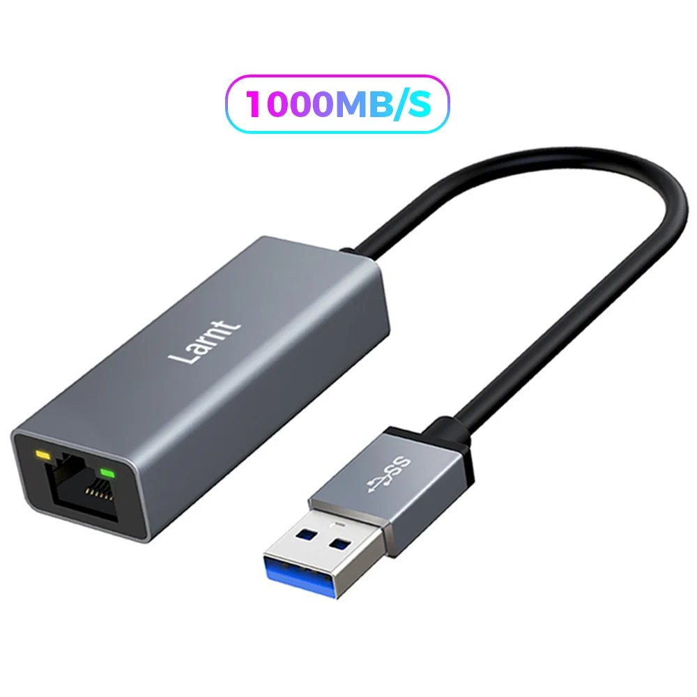 
10/100/1000Mbps Gigabit Ethernet RJ-45 LAN Network Adapter Desktop and Laptop PC USB 3.0 to RJ45 