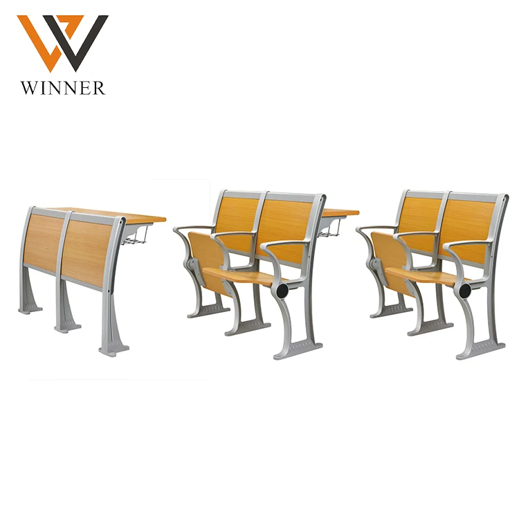 Standard Classroom Study Secondary School Ladder Lecture Hall Chairs Student Wood Backrest Folding College Step Chair