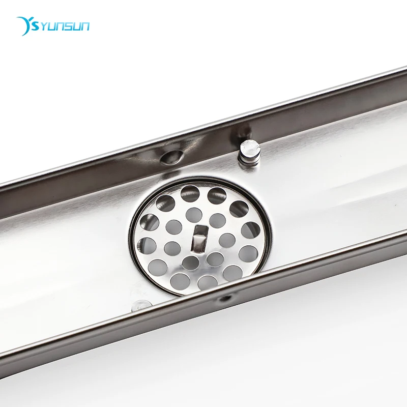 Concealed Linear Shower Drain Stainless Steel Long Floor Drain Trap for Hotel Bathroom