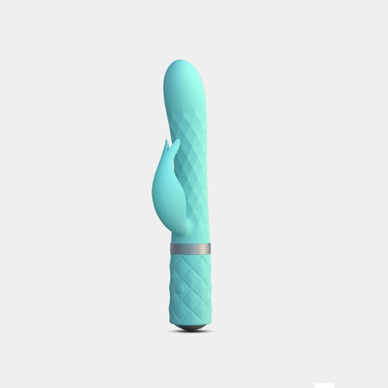 Canada Luxury Pillow Talk BMS Lively Tarzan Dual Motor Massager(Teal) Sex Toys Vibrator With Unique Rotating Shaft