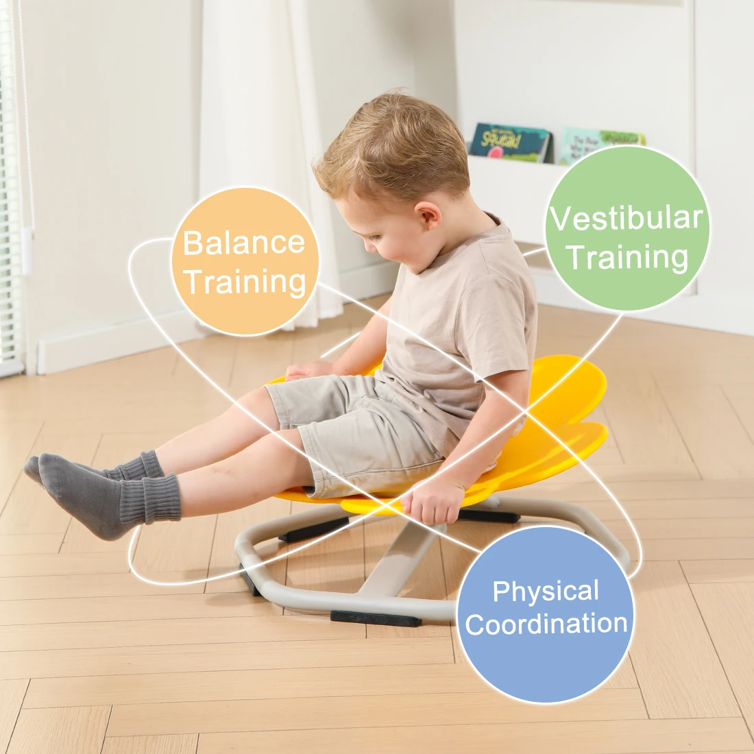 Sensory training toys are suitable for children with autism Non slip seat metal base  rotating chair body coordination training